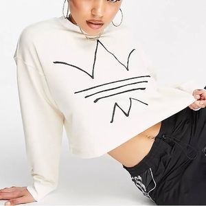 Like new Adidas crewneck french terry, size Large cream